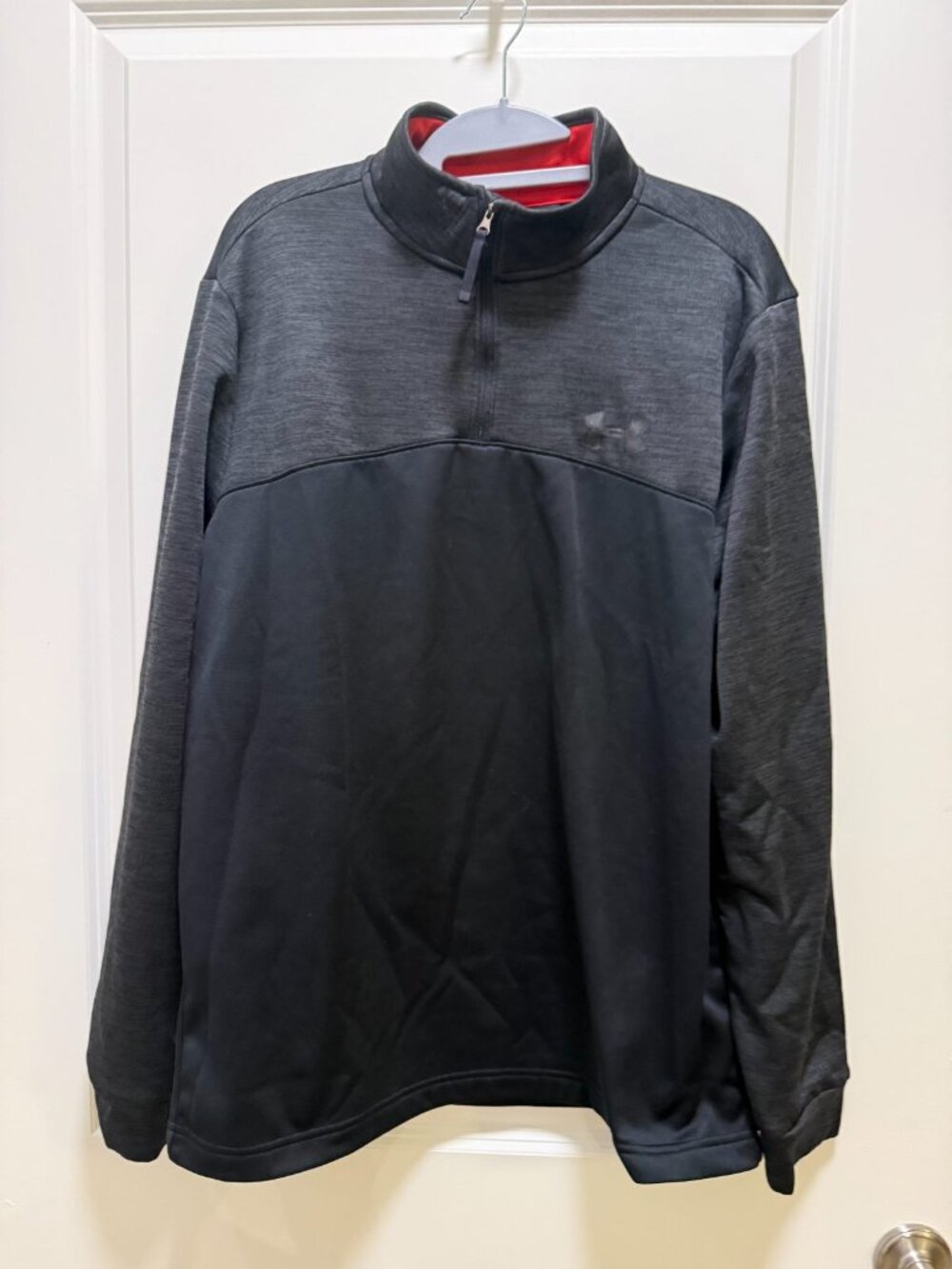 Under Armour Dark Gray Colorblock 1/4 Zip Long Sleeve Top Men's Sz L
